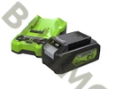 Greenworks akkumulátoros láncfűrész 24v akkuval + töltővel GD24CS30K4-3