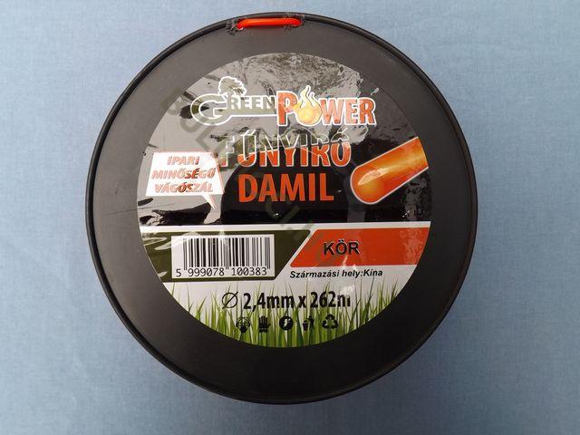 Fűkasza fűnyíró damil 2,4mm 262m kerek Green Power gp0038