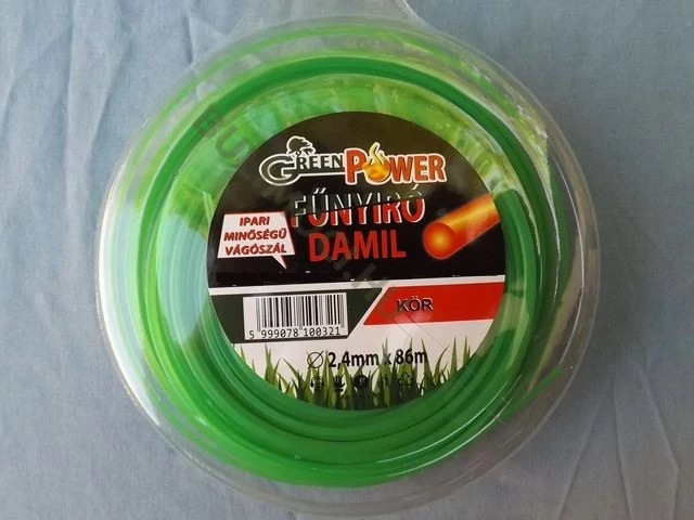 Fűkasza fűnyíró damil 2,4mm 86méter kerek Green Power bm-gp0707