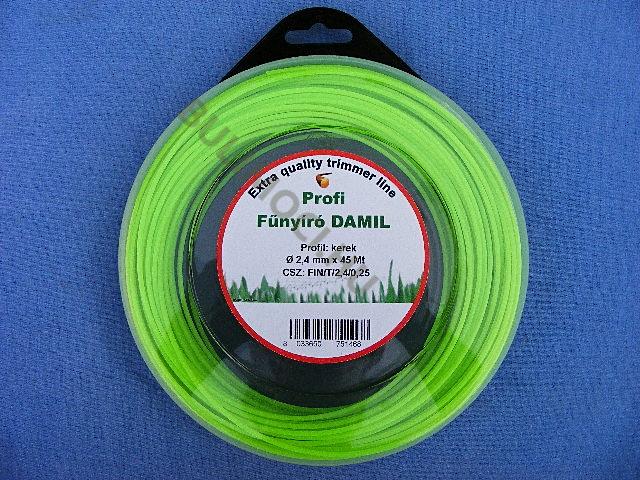 Fűkasza fűnyíró damil 2,4mm 45m kerek Profi fin/t/2.4/0.25