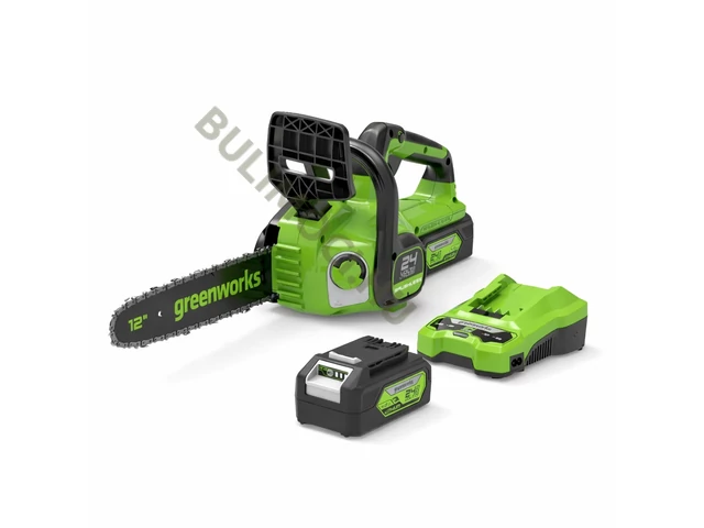 Greenworks akkumulátoros láncfűrész 24v akkuval + töltővel GD24CS30K4 